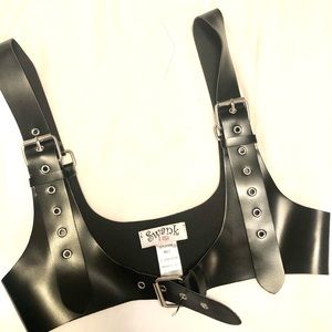 Leather bralette vest one size